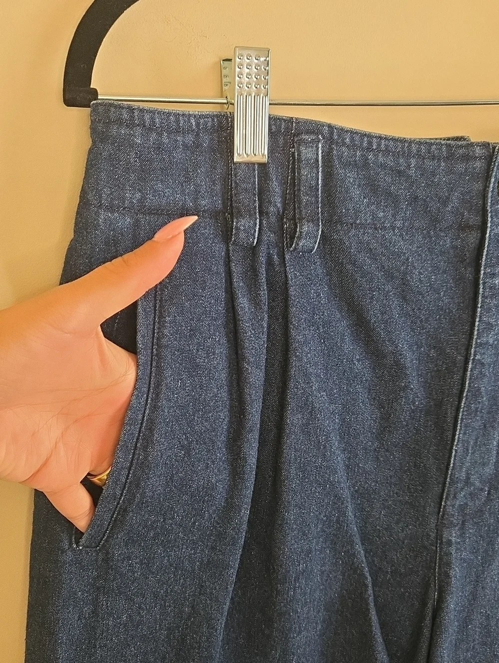Liz Claiborne Vintage Dark Indigo Denim Jorts Pleated High Rise 90s Mom Shorts
